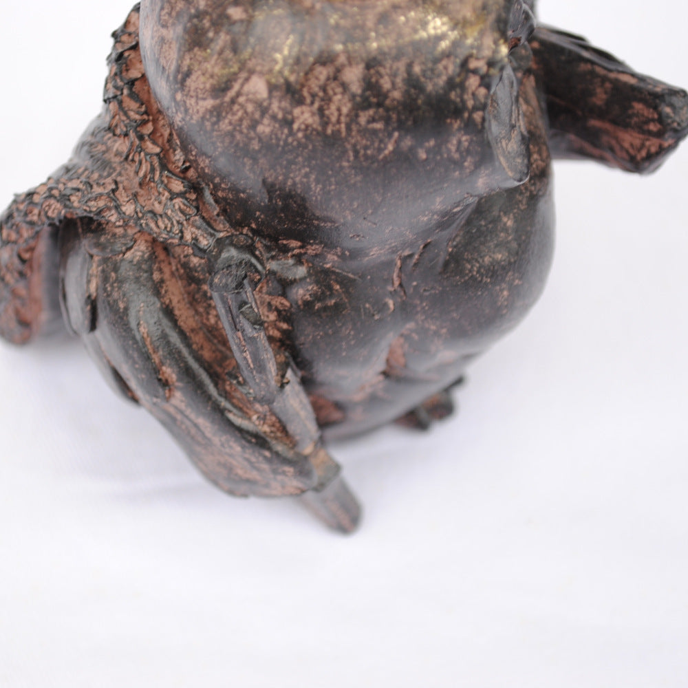 フクロウ男爵 クラウンフクロウ フクロウオブジェ クラウン owl フクロウ 陶器 オーナメント ふくろう 梟 DavidHome 44313OL