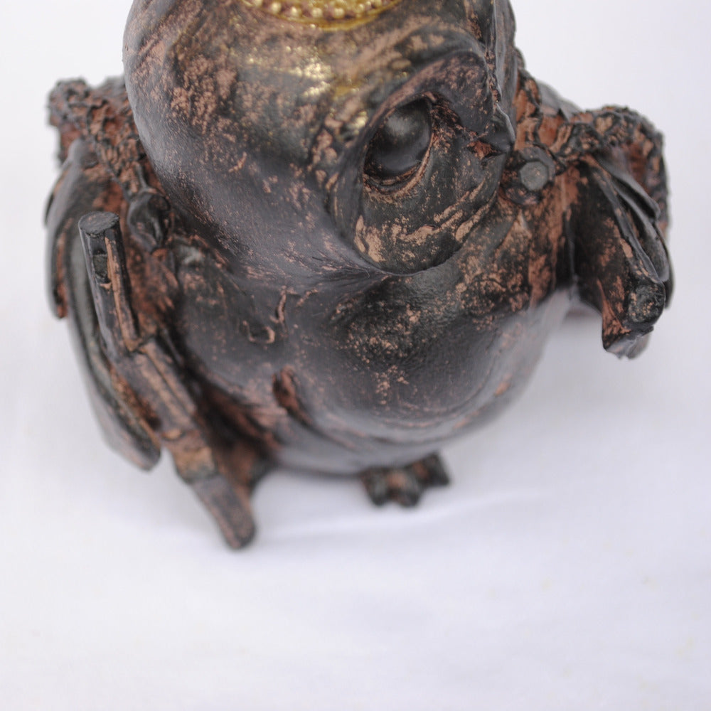 フクロウ男爵 クラウンフクロウ フクロウオブジェ クラウン owl フクロウ 陶器 オーナメント ふくろう 梟 DavidHome 44313OL