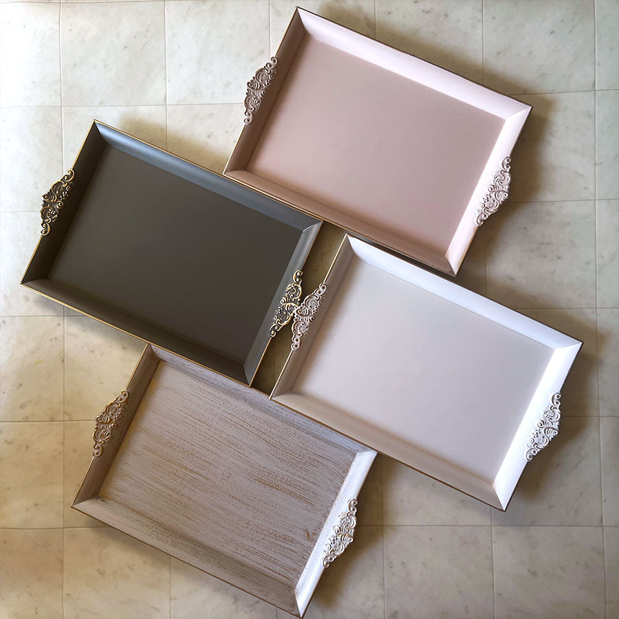 トレイ オシャレ トレー 40×26 クラシック お盆 レキュタングラー 長方形 ピンク 52502TY-PK