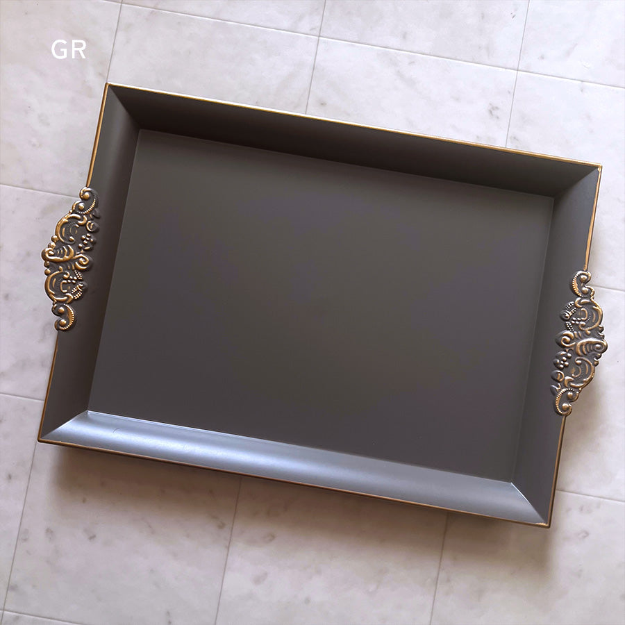 トレイ オシャレ トレー 40×26 クラシック お盆 レキュタングラー 長方形 グレー 52502TY-GR