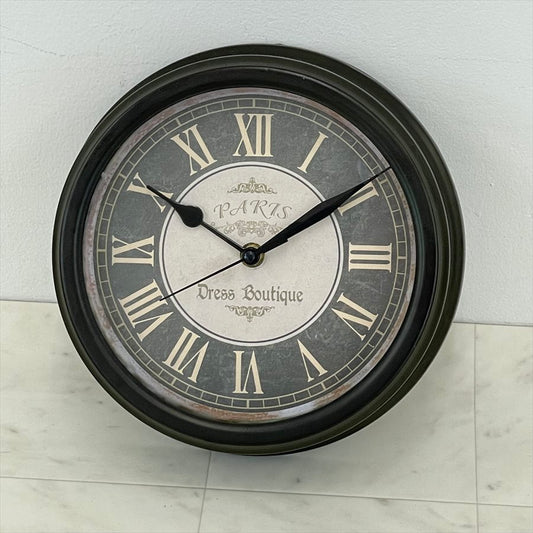 時計 掛時計 壁掛け時計 ウォールクロック アンティーク風 アンティーク調 黒 ブラック 57105WC-PARIS-BK