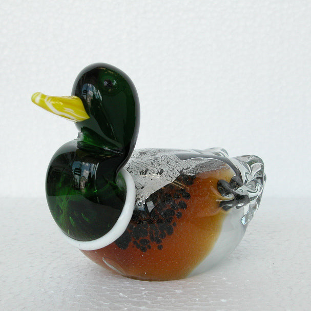 鳥 置物 オブジェ ガラス グラスバード バード かわいい インテリア雑貨 ガラスのオブジェ トリ かも カモ 鴨 ガラスオーナーメント 607000