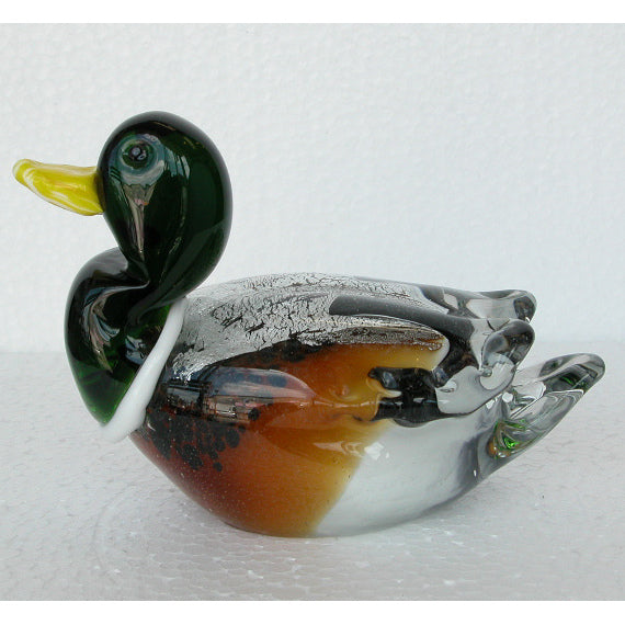 鳥 置物 オブジェ ガラス グラスバード バード かわいい インテリア雑貨 ガラスのオブジェ トリ かも カモ 鴨 ガラスオーナーメント 607000
