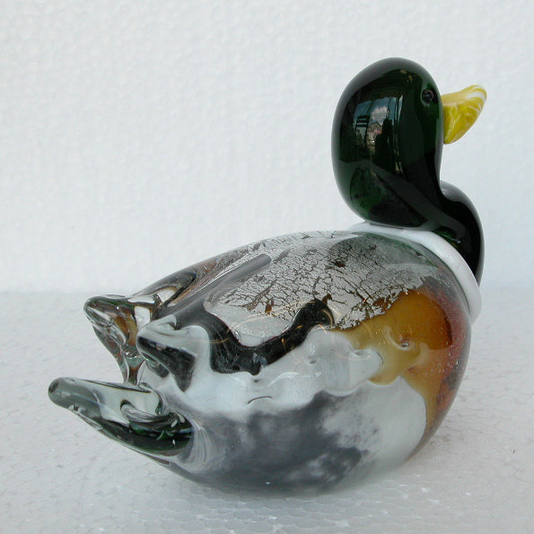 鳥 置物 オブジェ ガラス グラスバード バード かわいい インテリア雑貨 ガラスのオブジェ トリ かも カモ 鴨 ガラスオーナーメント 607000