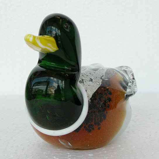 鳥 置物 オブジェ ガラス グラスバード バード かわいい インテリア雑貨 ガラスのオブジェ トリ かも カモ 鴨 ガラスオーナーメント 607000