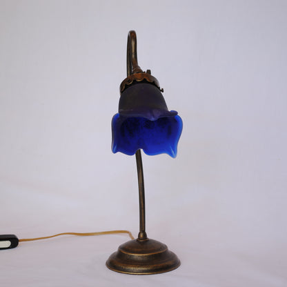 テーブルランプ シンプル デスクライト デスクランプ アールヌーボー ランプ ブルー フランス製 吹きガラスシェード ティエフ Tief 704137