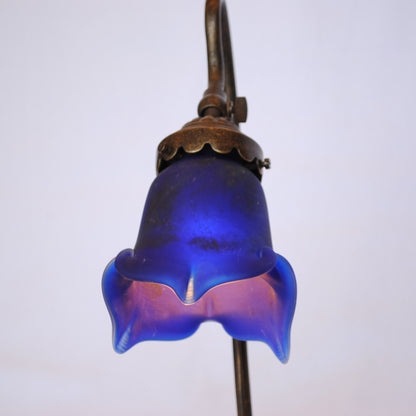 テーブルランプ シンプル デスクライト デスクランプ アールヌーボー ランプ ブルー フランス製 吹きガラスシェード ティエフ Tief 704137