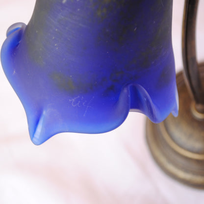 テーブルランプ シンプル デスクライト デスクランプ アールヌーボー ランプ ブルー フランス製 吹きガラスシェード ティエフ Tief 704137