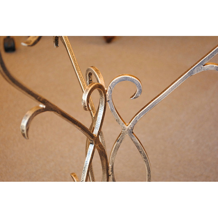 アクセントテーブル エンドテーブル ランプテーブル サイドテーブル ガラス天板 ラウンドテーブル 丸テーブル アイアン 7135001