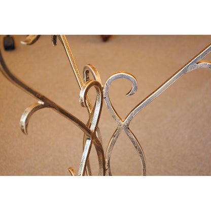 アクセントテーブル エンドテーブル ランプテーブル サイドテーブル ガラス天板 ラウンドテーブル 丸テーブル アイアン 7135001