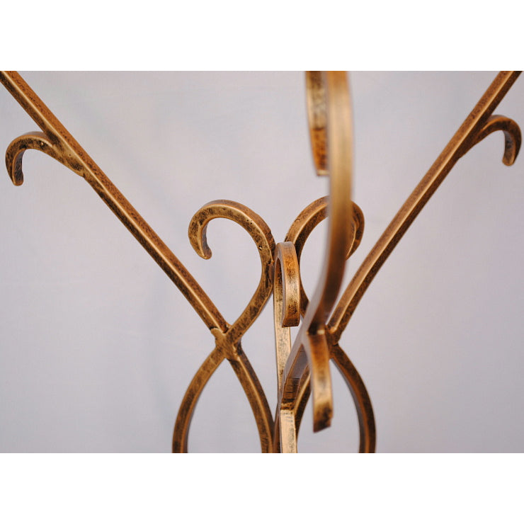 アクセントテーブル エンドテーブル ランプテーブル サイドテーブル ガラス天板 ラウンドテーブル 丸テーブル アイアン 7135001