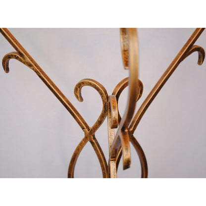 アクセントテーブル エンドテーブル ランプテーブル サイドテーブル ガラス天板 ラウンドテーブル 丸テーブル アイアン 7135001