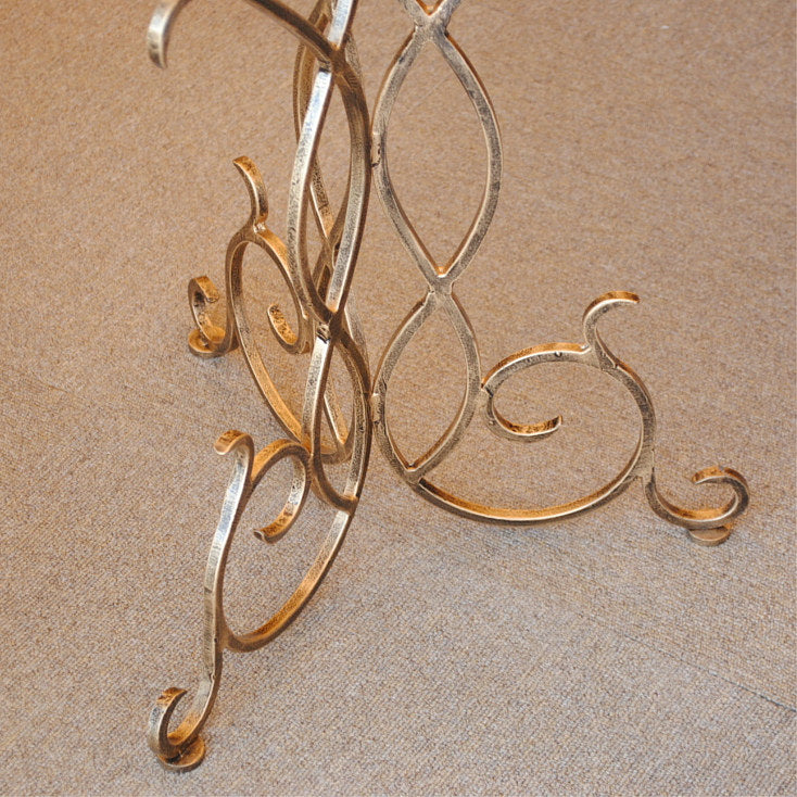 アクセントテーブル エンドテーブル ランプテーブル サイドテーブル ガラス天板 ラウンドテーブル 丸テーブル アイアン 7135001