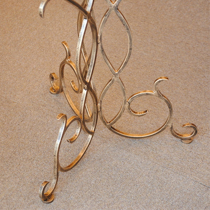 アクセントテーブル エンドテーブル ランプテーブル サイドテーブル ガラス天板 ラウンドテーブル 丸テーブル アイアン 7135001