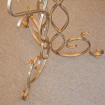 アクセントテーブル エンドテーブル ランプテーブル サイドテーブル ガラス天板 ラウンドテーブル 丸テーブル アイアン 7135001