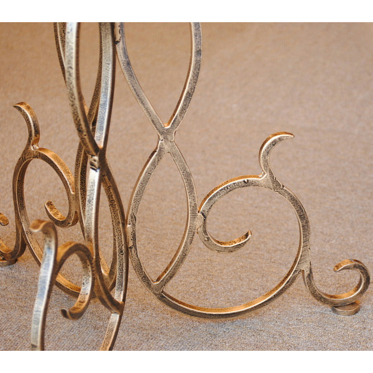 アクセントテーブル エンドテーブル ランプテーブル サイドテーブル ガラス天板 ラウンドテーブル 丸テーブル アイアン 7135001