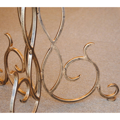 アクセントテーブル エンドテーブル ランプテーブル サイドテーブル ガラス天板 ラウンドテーブル 丸テーブル アイアン 7135001