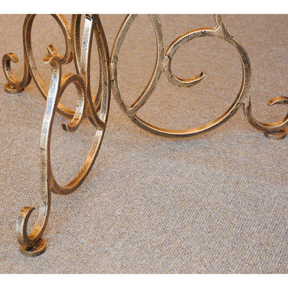 アクセントテーブル エンドテーブル ランプテーブル サイドテーブル ガラス天板 ラウンドテーブル 丸テーブル アイアン 7135001