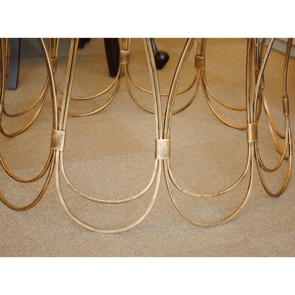 センターテーブル コーヒーテーブル アイアンテーブル アンティークゴールド ガラストップ メトロポリタンスタイル 7135002