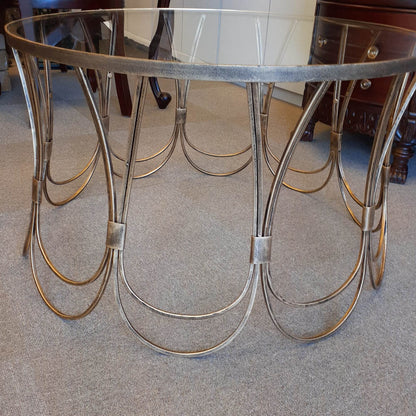 センターテーブル コーヒーテーブル アイアンテーブル アンティークゴールド ガラストップ メトロポリタンスタイル 7135002