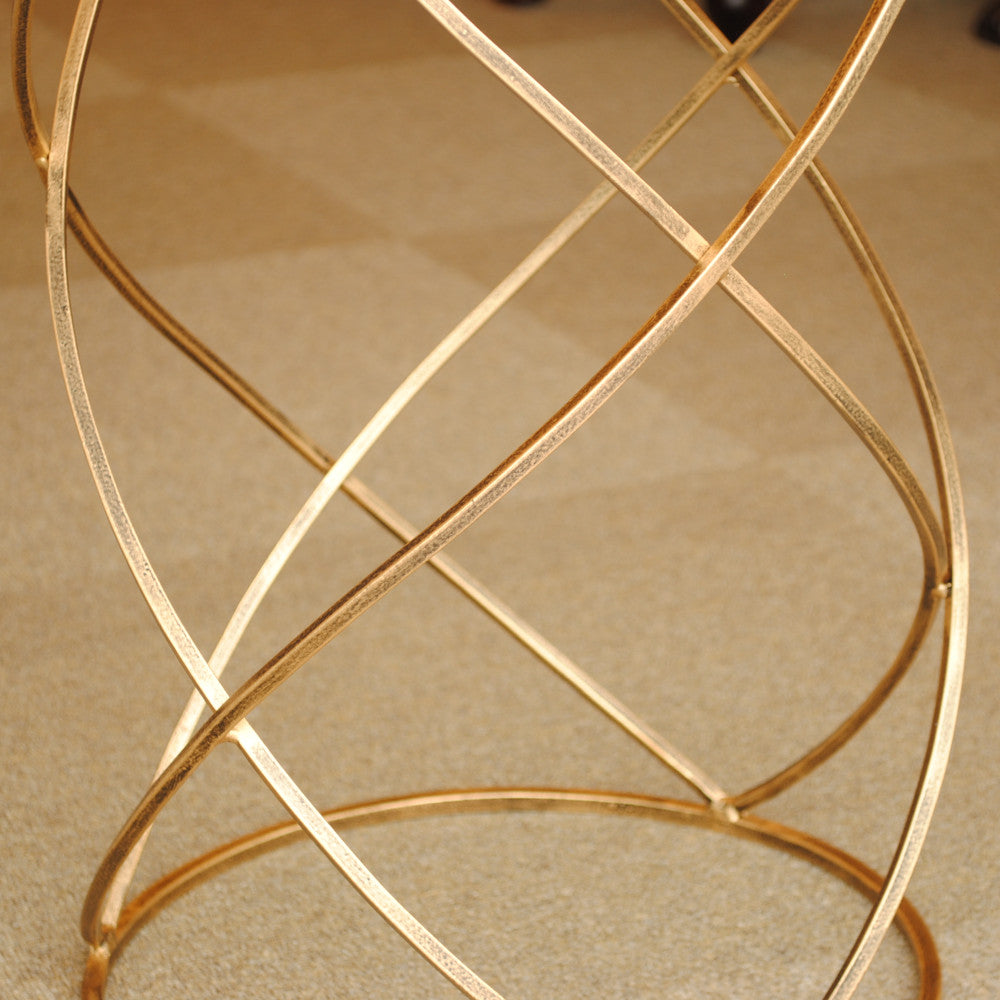 アクセントテーブル コーヒーテーブル アイアン アンティークゴールド ガラストップ メトロポリタンスタイル 7135004