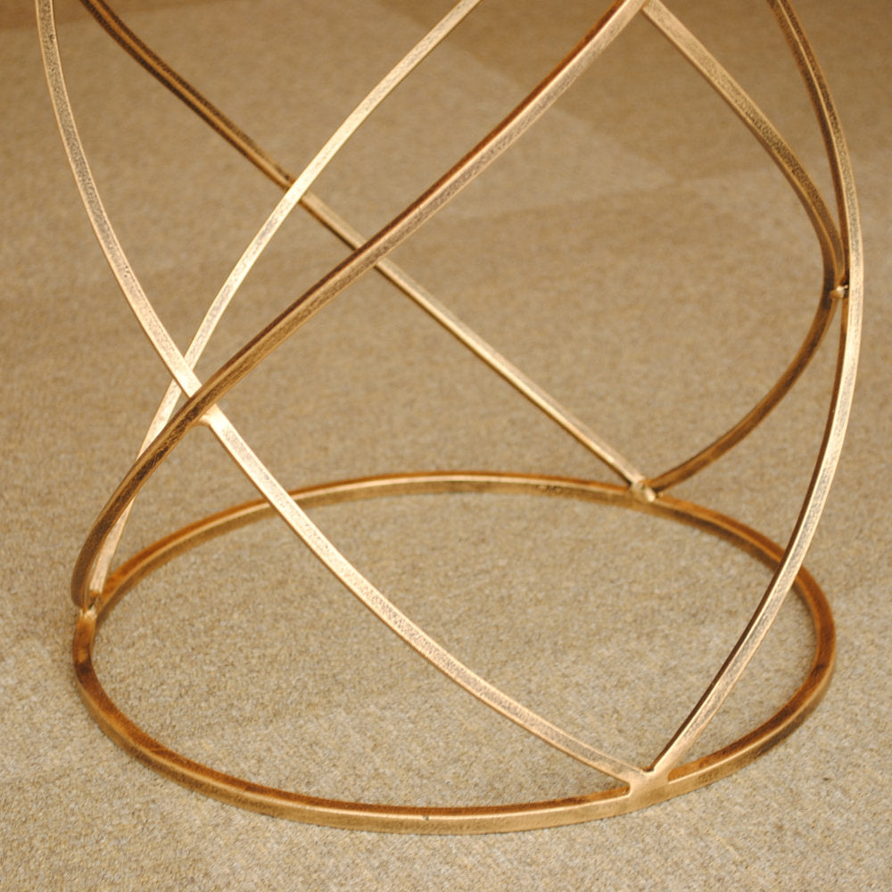 アクセントテーブル コーヒーテーブル アイアン アンティークゴールド ガラストップ メトロポリタンスタイル 7135004