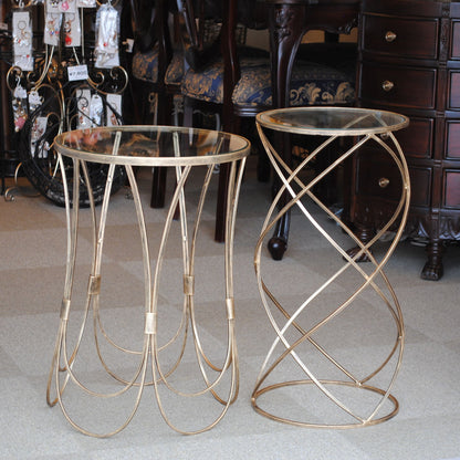 アクセントテーブル コーヒーテーブル アイアン アンティークゴールド ガラストップ メトロポリタンスタイル 7135004