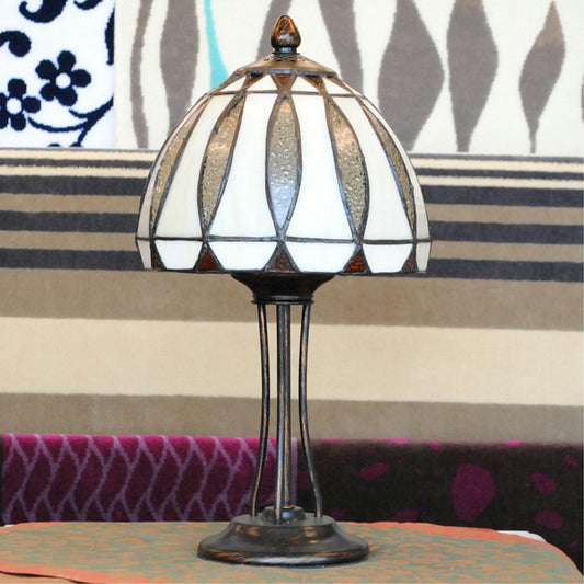 ステンドグラスシェーランプ28600x1 テーブルランプ おしゃれ ステンドグラス エレガント ティファニー アンティーク風 シェード アイアン 丸 ラウンド 718003