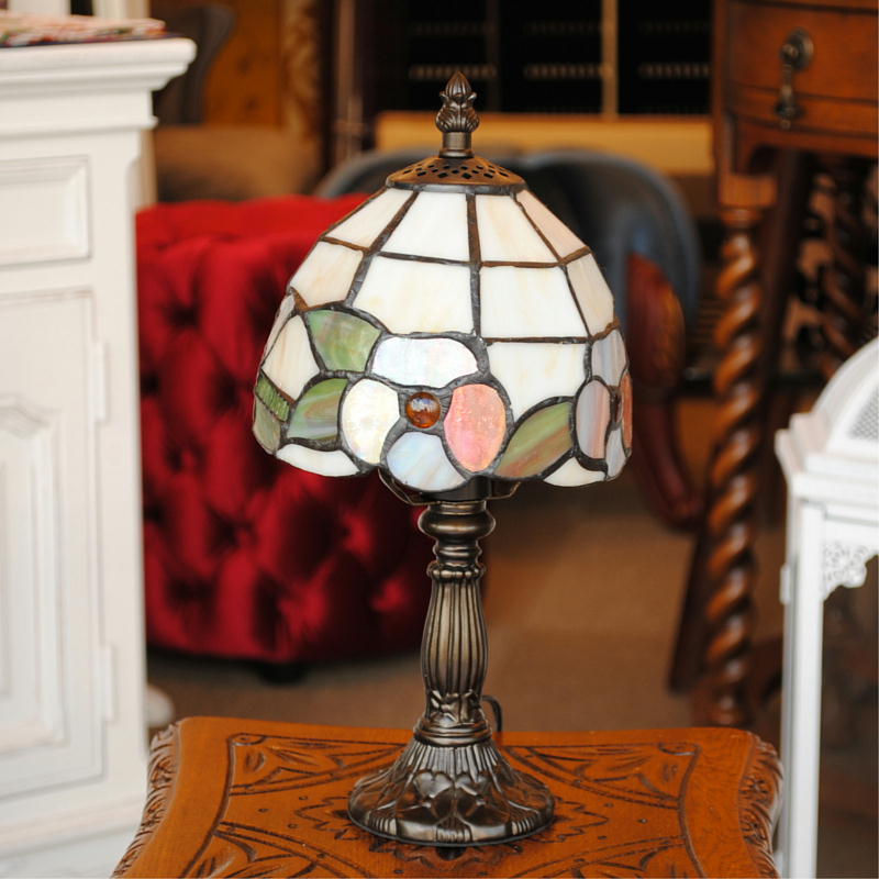 テーブルランプ おしゃれ ステンドグラス エレガント ティファニー アンティーク シェード アイアン 丸 ラウンド 718007