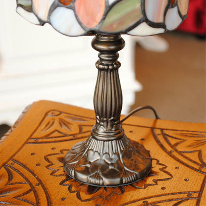 テーブルランプ おしゃれ ステンドグラス エレガント ティファニー アンティーク シェード アイアン 丸 ラウンド 718007