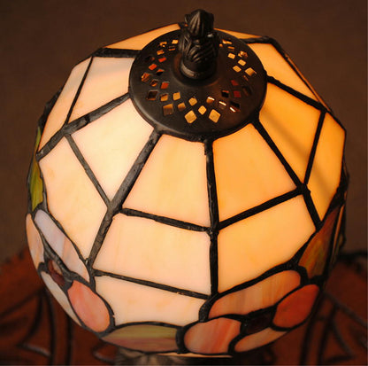 テーブルランプ おしゃれ ステンドグラス エレガント ティファニー アンティーク シェード アイアン 丸 ラウンド 718007