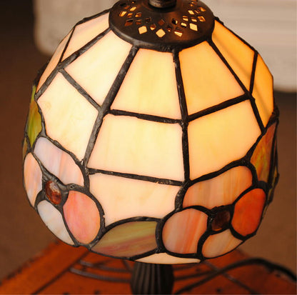 テーブルランプ おしゃれ ステンドグラス エレガント ティファニー アンティーク シェード アイアン 丸 ラウンド 718007