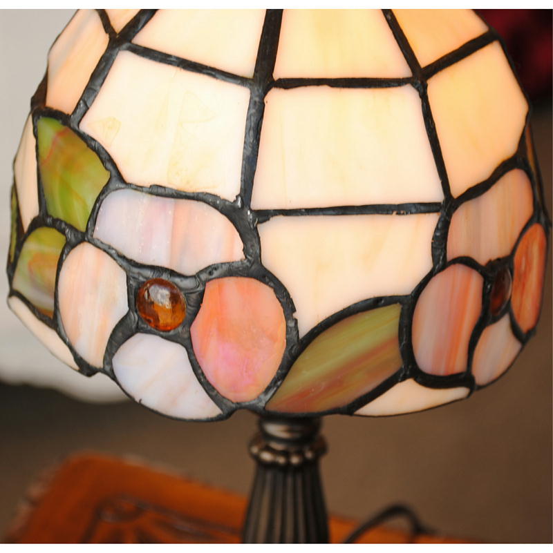 テーブルランプ おしゃれ ステンドグラス エレガント ティファニー アンティーク シェード アイアン 丸 ラウンド 718007