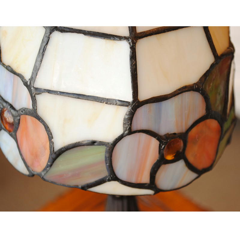 テーブルランプ おしゃれ ステンドグラス エレガント ティファニー アンティーク シェード アイアン 丸 ラウンド 718007