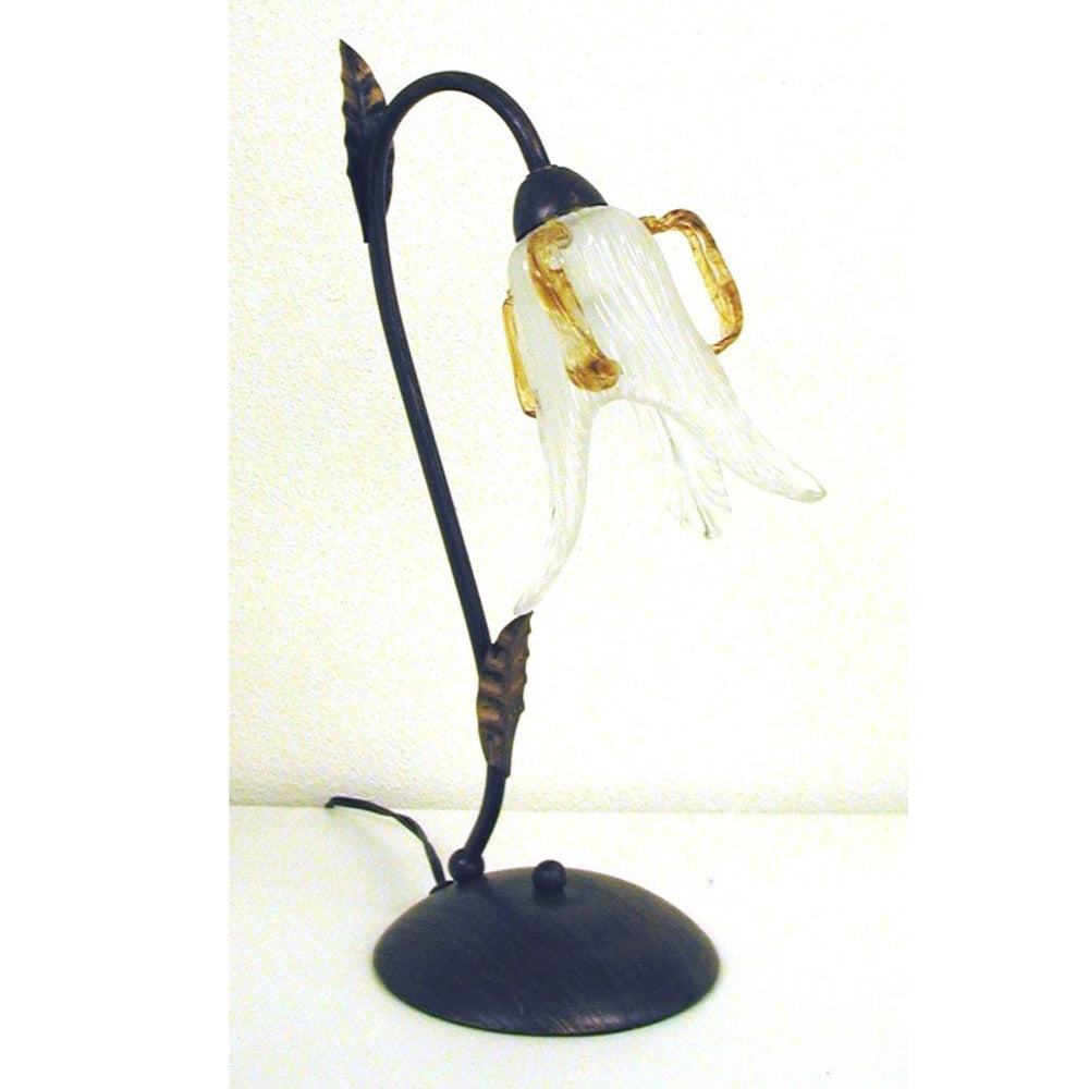 テーブルランプ 花型 ガラス シェード アイアン インテリア 卓上ランプ 照明器具 ランプ アンティーク調 雑貨 TableLamp 725012