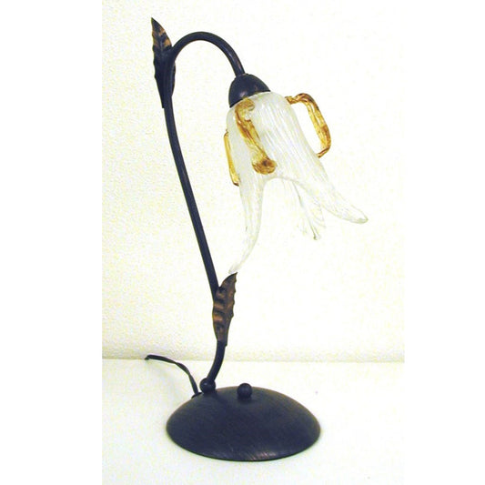 テーブルランプ 花型 ガラス シェード アイアン インテリア 卓上ランプ 照明器具 ランプ アンティーク調 雑貨 TableLamp 725012