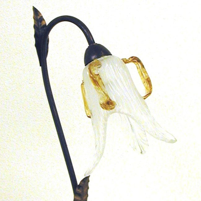 テーブルランプ 花型 ガラス シェード アイアン インテリア 卓上ランプ 照明器具 ランプ アンティーク調 雑貨 TableLamp 725012
