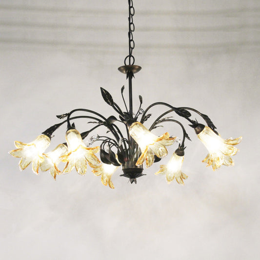 シャンデリア シャンデリアランプ 8灯式シャンデリアランプ オシャレ おしゃれ アンティーク風シャンデリア ガラスシェード 照明 照明器具 ランプ 725051