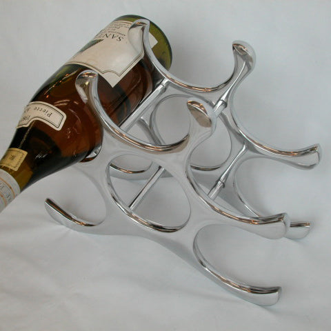 ワインホルダー ワインラック 6本収納 WINERACK アルミダイキャスト アルミニウム オブジェ 7333037