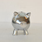 貯金箱 ぶた アルミ製 かわいい おしゃれ シルバー ブタの貯金箱 アルミコインバンク コインバンク ブタ アルミニウム製貯金箱 インテリア雑貨 雑貨 7333115