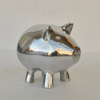 貯金箱 ぶた アルミ製 かわいい おしゃれ シルバー ブタの貯金箱 アルミコインバンク コインバンク ブタ アルミニウム製貯金箱 インテリア雑貨 雑貨 7333115