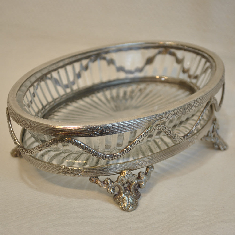 トレイ 切子ガラストレイ グラストレイ 真鍮製トレイ ガラストレイ 小物入れ アンティーク風ガラス器 真鍮雑貨 7347040