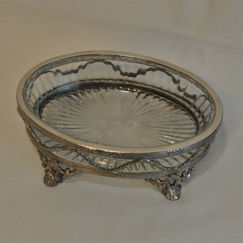 トレイ 切子ガラストレイ グラストレイ 真鍮製トレイ ガラストレイ 小物入れ アンティーク風ガラス器 真鍮雑貨 7347040