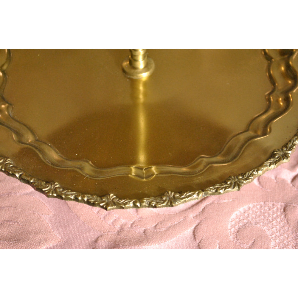 アフタヌーンティースタンド 真鍮雑貨 ケーキスタンド 真鍮製プレート 2段プレート 真鍮 2段トレー ディスプレイプレート クラシック アンティーク風 7347060