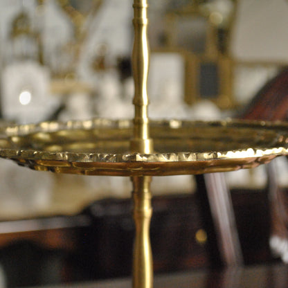 アフタヌーンティースタンド 真鍮雑貨 ケーキスタンド 真鍮製プレート 2段プレート 真鍮 2段トレー ディスプレイプレート クラシック アンティーク風 7347060