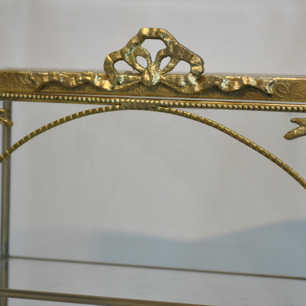 アクセサリーキャビネット キュリオケース 真鍮製 ガラスケース 3段キャビネット ガラスドアキャビネット アクセサリーケース ディスプレイキャビネット 7347075