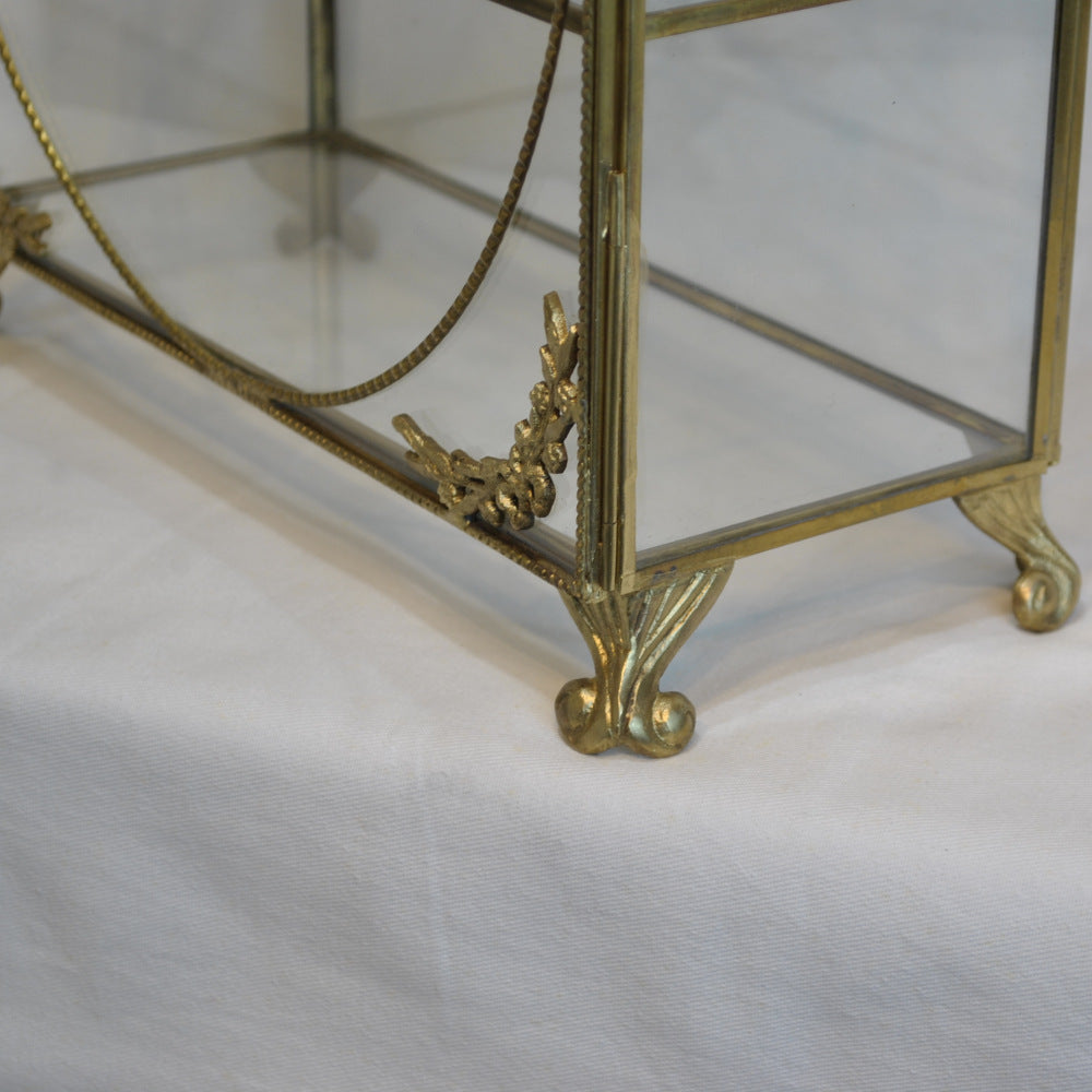 アクセサリーキャビネット キュリオケース 真鍮製 ガラスケース 3段キャビネット ガラスドアキャビネット アクセサリーケース ディスプレイキャビネット 7347075