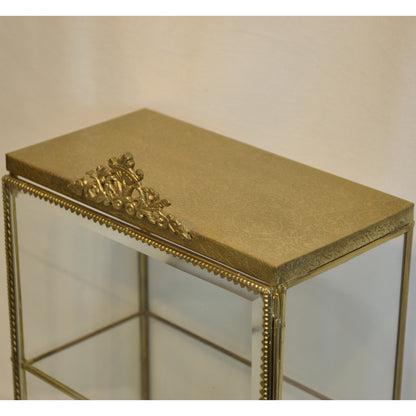 アクセサリーキャビネット キュリオケース 真鍮製 ガラスケース 2段キャビネット ガラスドアキャビネット アクセサリーケース ディスプレイキャビネット 7347092