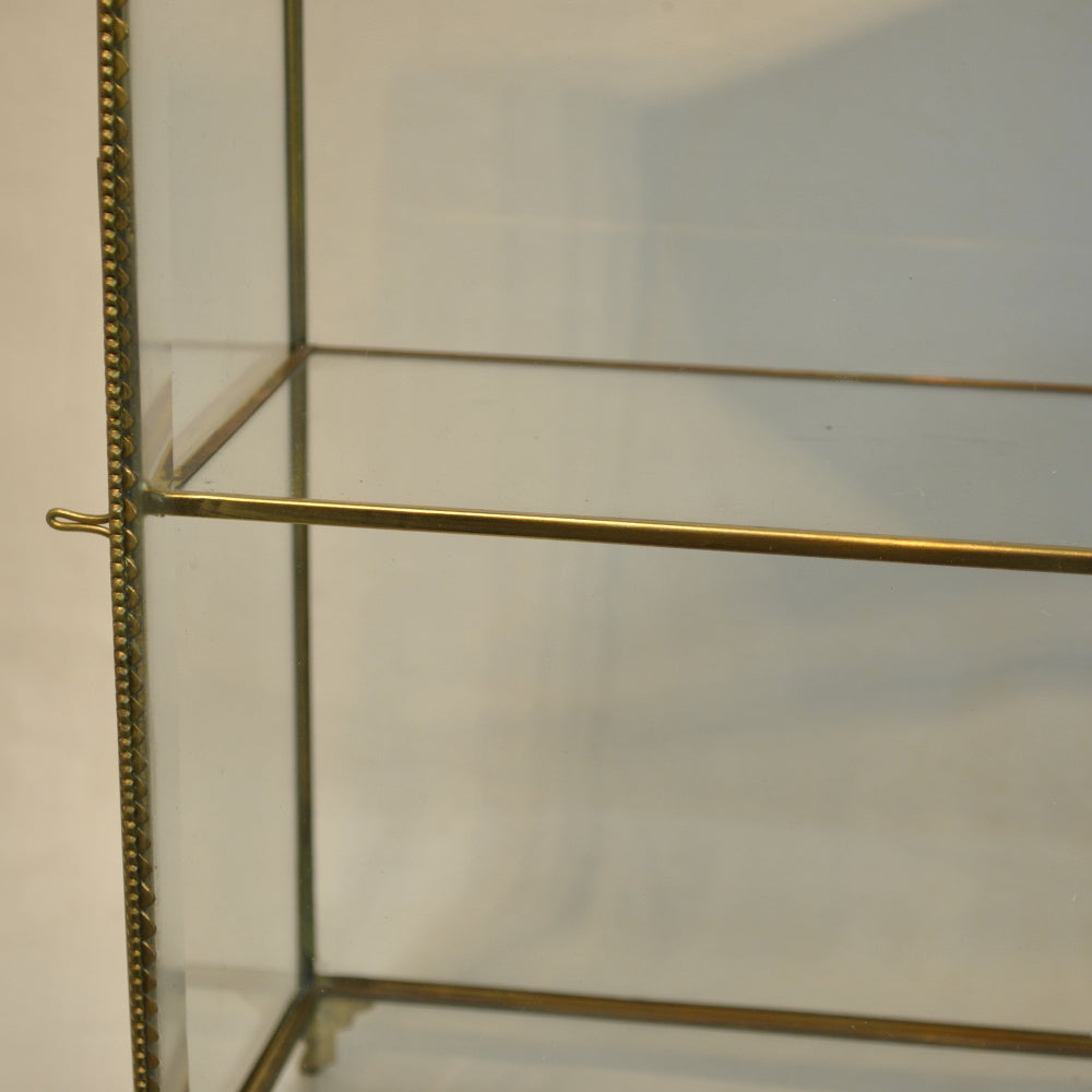 アクセサリーキャビネット キュリオケース 真鍮製 ガラスケース 2段キャビネット ガラスドアキャビネット アクセサリーケース ディスプレイキャビネット 7347092