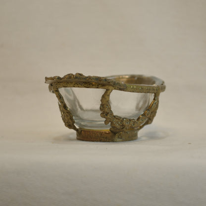 グラスボウル 真鍮製 トレイ ガラストレイ 小物入れ アンティーク風ガラス器 真鍮雑貨 7347093